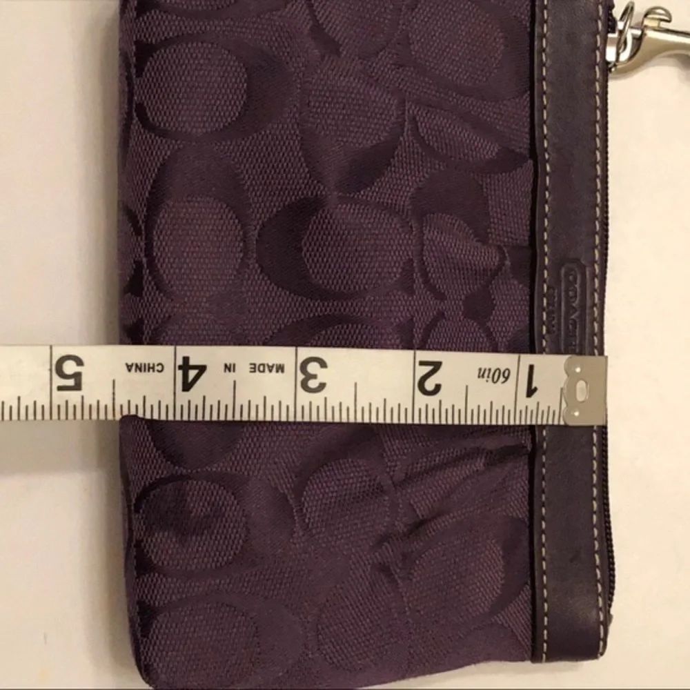 Coach signature purple wristlet clutch bag